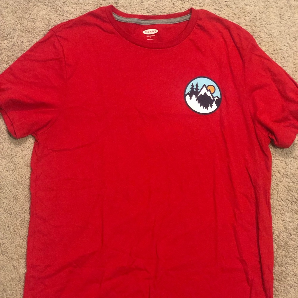 Old Navy Red screen printed t-shirt.